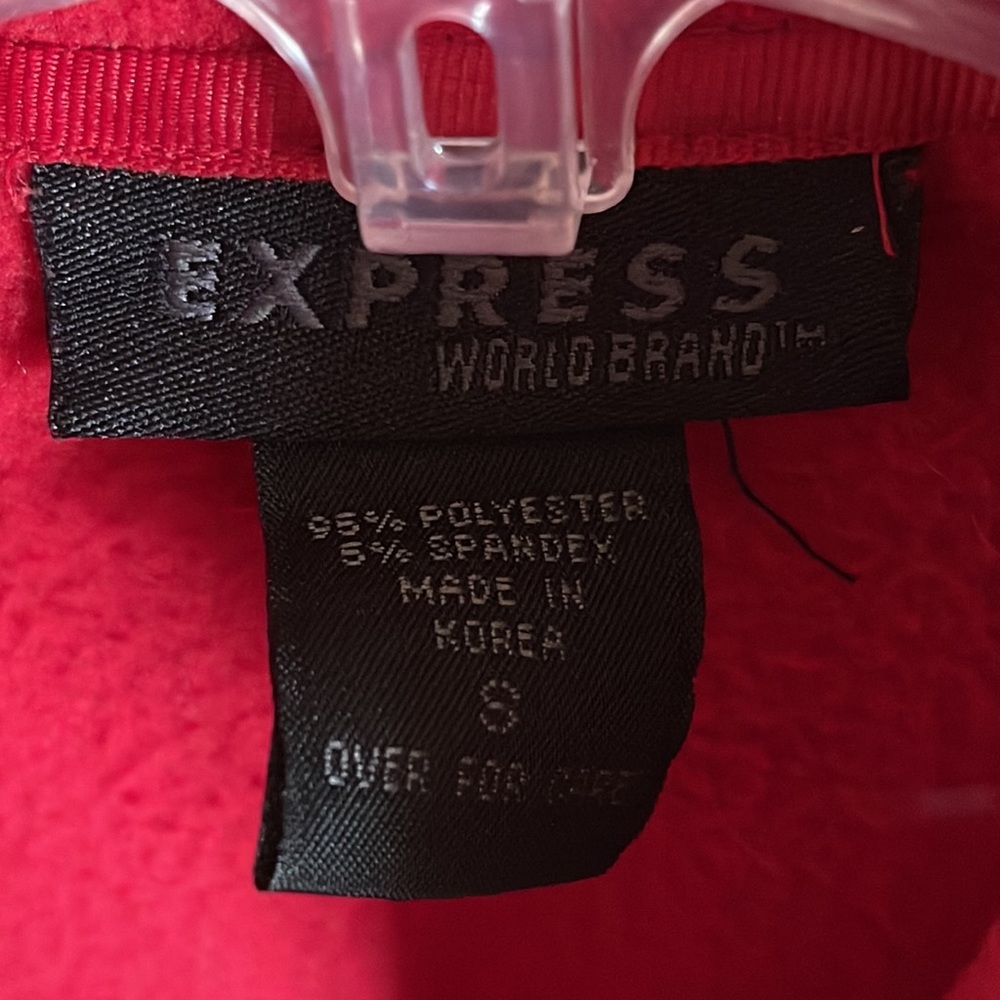 EXPRESS Red Fleece Jacket - Picture 2 of 2